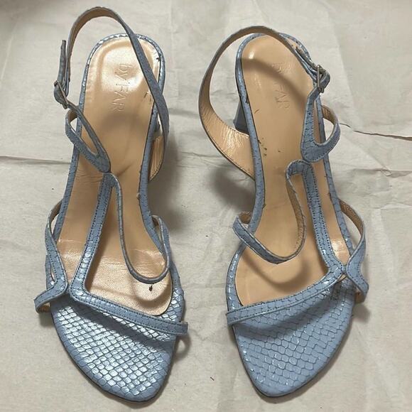 BY FAR BRIGETTE BLUE MID HEEL‎ SANDALS SIZE 9 - Picture 1 of 7